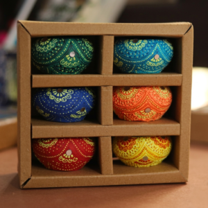 Hand-Painted Terracotta Diya Candles | Boho Soy Wax Scented Set (6 Pack)