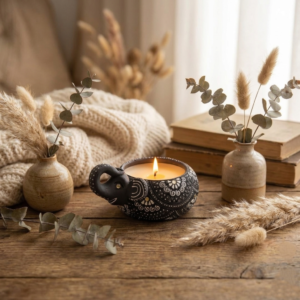Handmade Terracotta Modern Elephant Scented Candle 