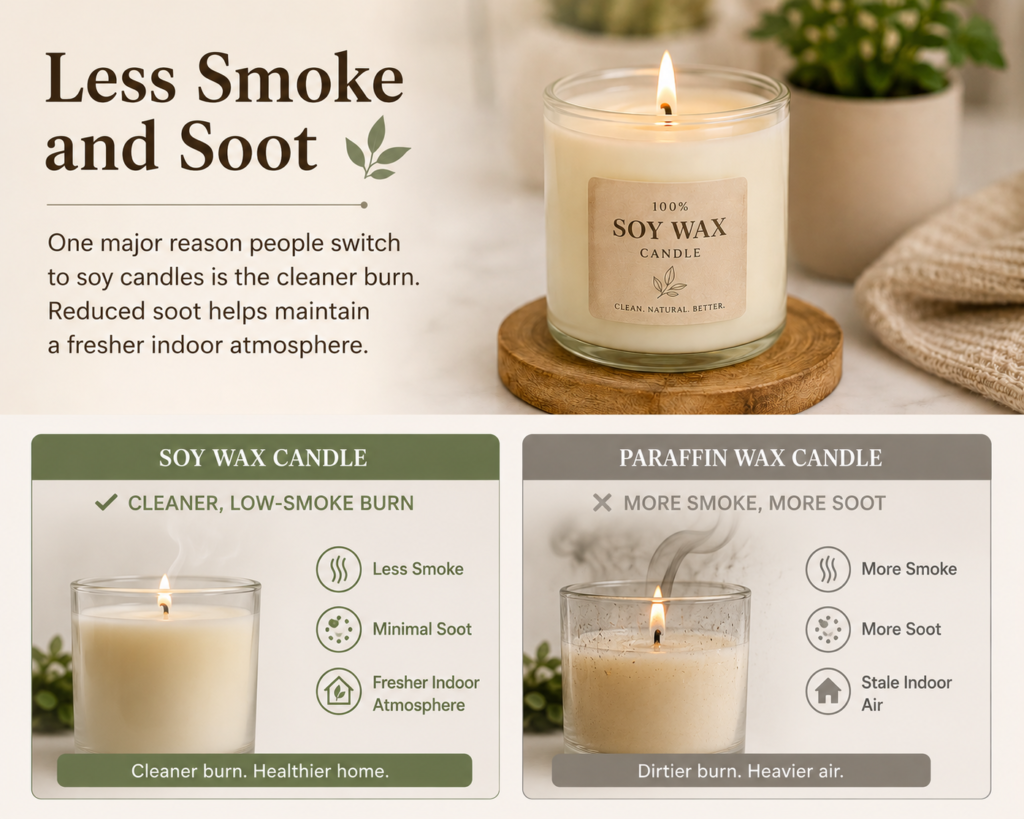 Non-toxic scented candles produce less smoke and soot