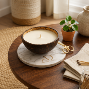 Handmade Coconut Shell Soy Wax Candle
