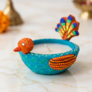 Hand Made Bird Terracotta Soy Wax Scented Candle | Colorful Boho | Home Decor Gift