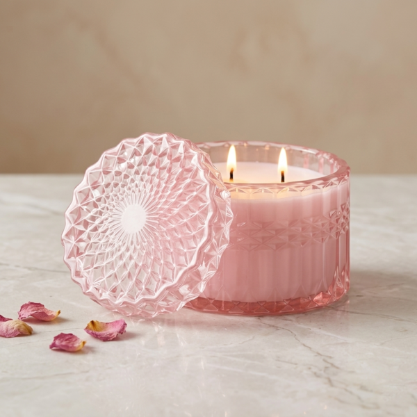 Luxe Rose Scented Soy Wax Candle | ArghamDecor