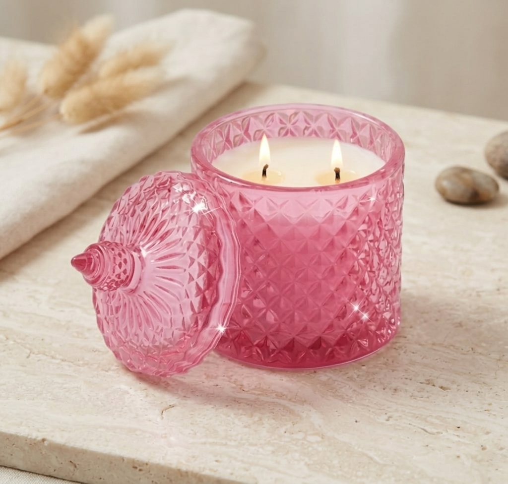 Luxury Rose Scented Candle – Soy Wax Candle | Argham Decor