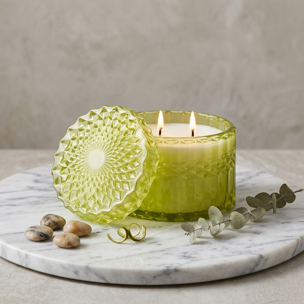 Luxe Lemongrass Scented Candle – Soy Wax Candle | Argham Decor