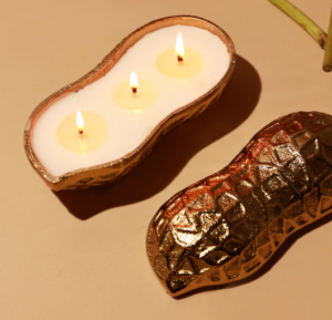 Premium Peanut Pod Candle – Stunning Luxury Brass Candle