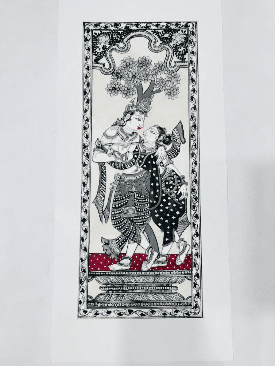 Handcrafted Radha Krishna Pattachitra Painting | Argham Decor