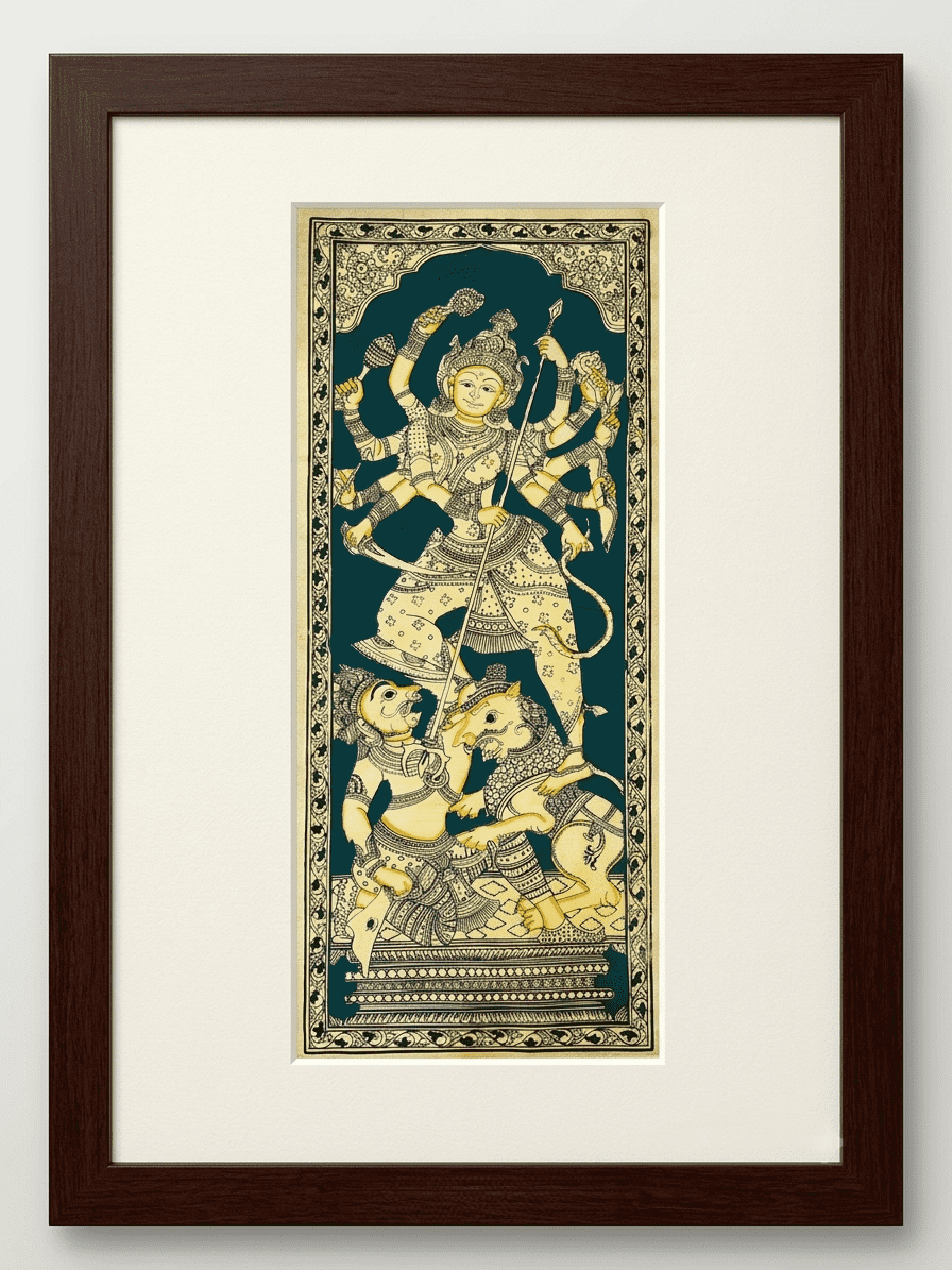 Handcrafted Durga Mata Pattachitra Painting – Divine Masterpiece - Image 3