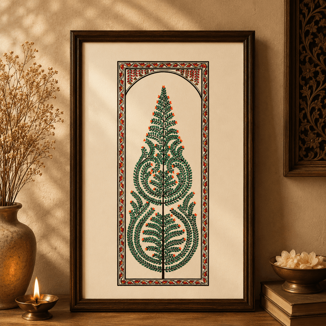 Handcrafted Tree Of Life Pattachitra Painting | Argham Decor